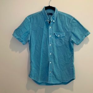 GAP Green Short Sleeve Button-Up Shirt
